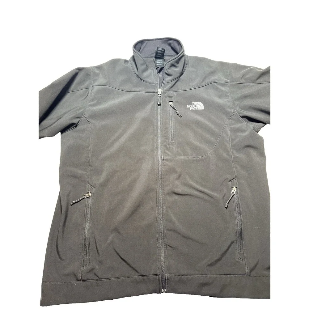 The North Face Apex Bionic Mens Softshell Jacket Black Windproof Full Zip XL